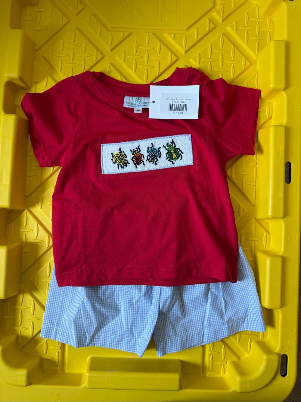 Kids Smocked Embroidered Bug Set